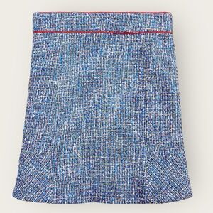 J. Crew Womens Skirt Fluted In Autumn Tweed Size 16 Royal Blue Made In Italy New